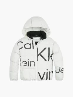 Calvin Klein Girls 4-7 Bold Logo Puffer Jacket