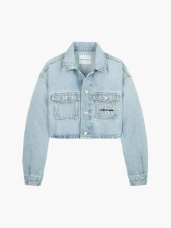 Calvin Klein Girls 8-16 Oversized Cropped Denim Jacket
