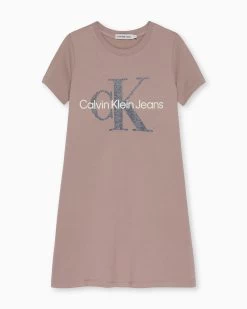 Calvin Klein Girls 8-16 A-Line Logo Dress