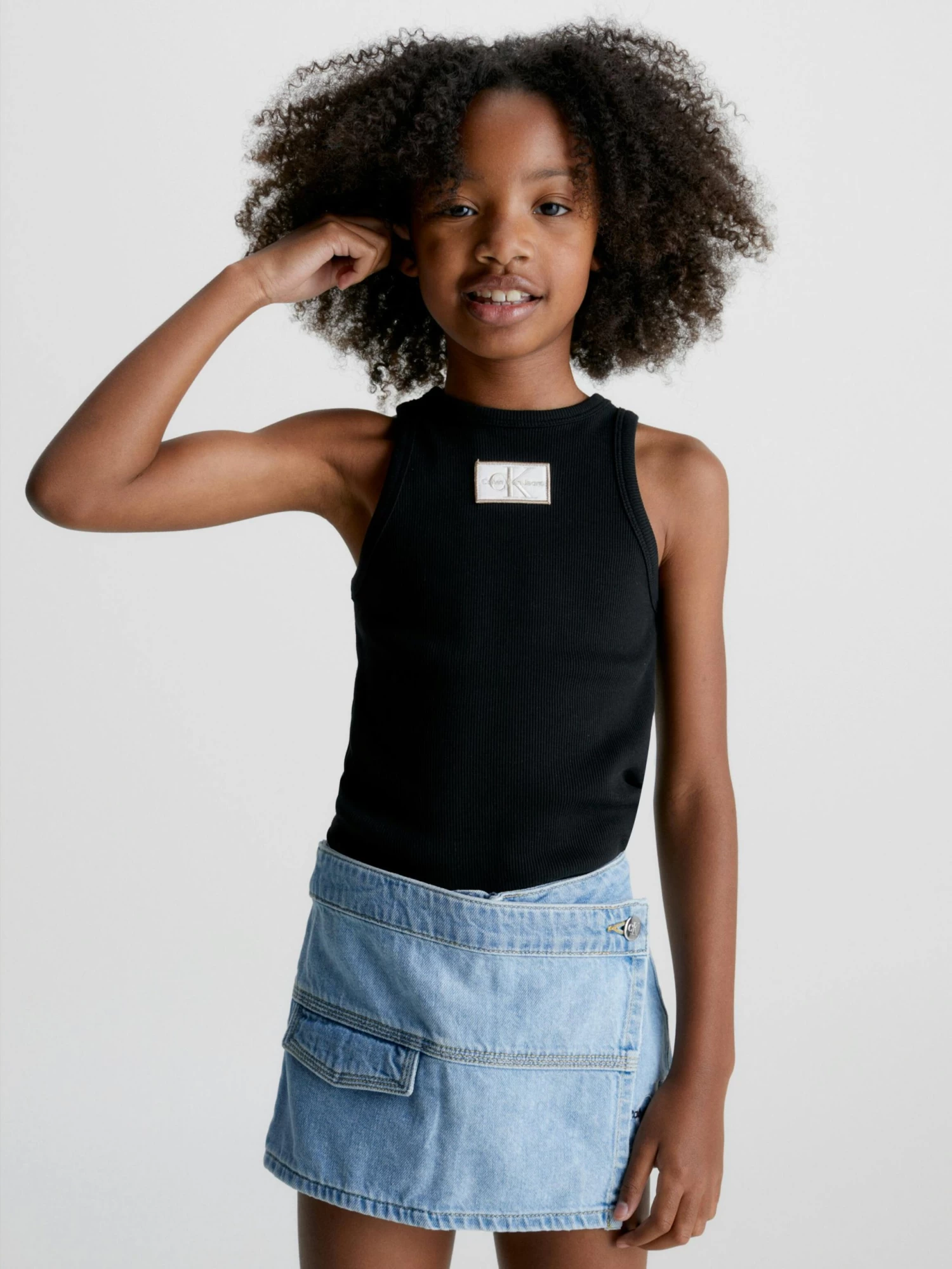 Calvin Klein Girls 8-16 Ribbed Racer Tank Top - Image 2