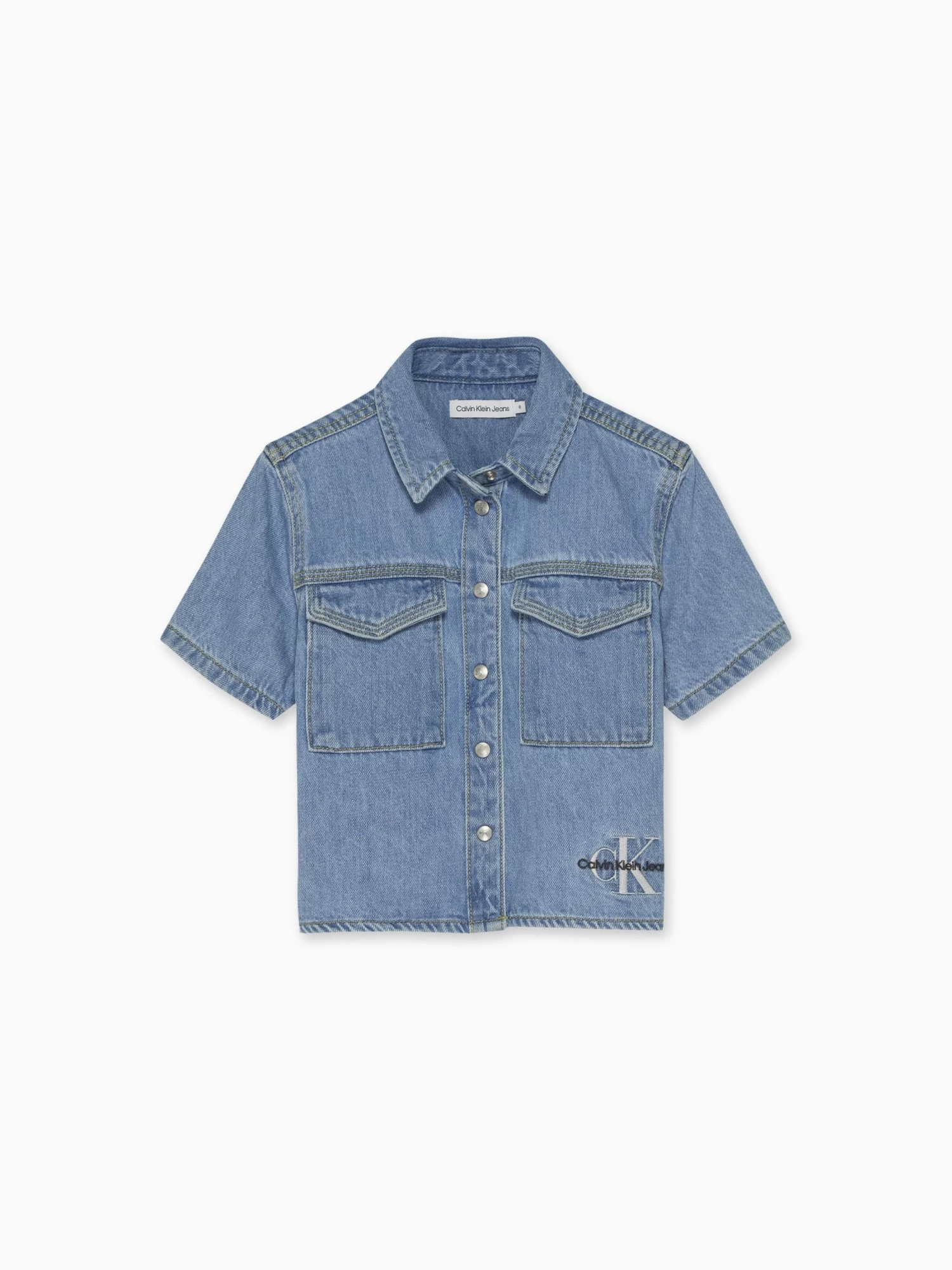 Calvin Klein Girls 3-7 Utility Denim Shirt