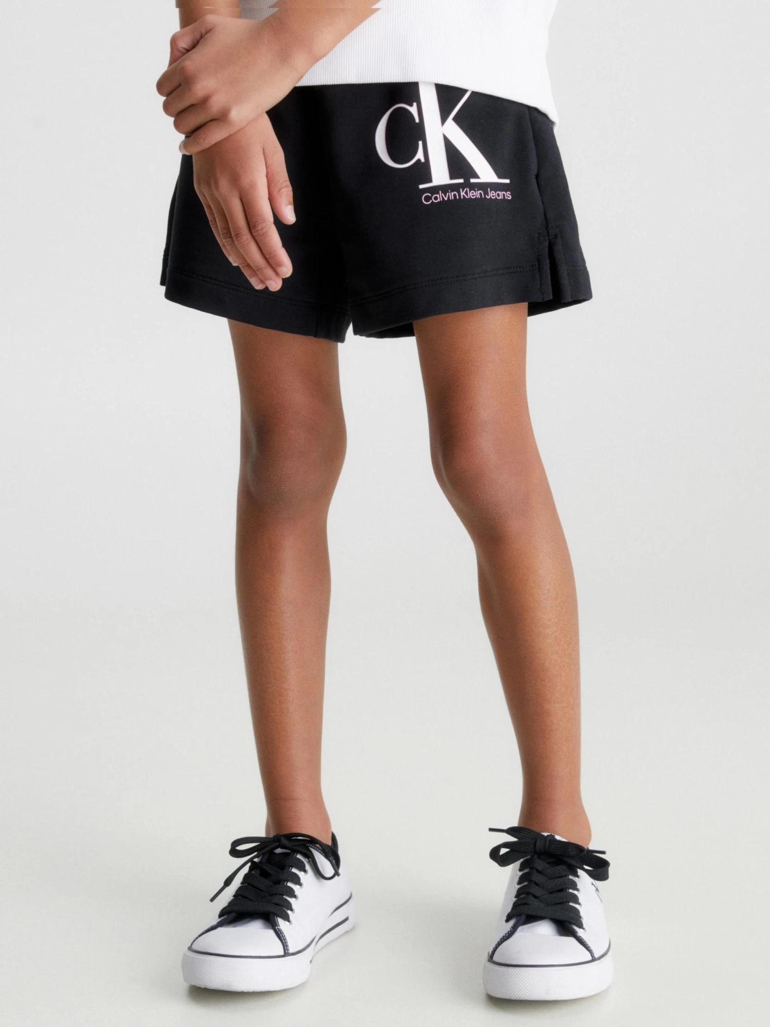 Calvin Klein Girls 3-7 Logo Shorts - Image 2