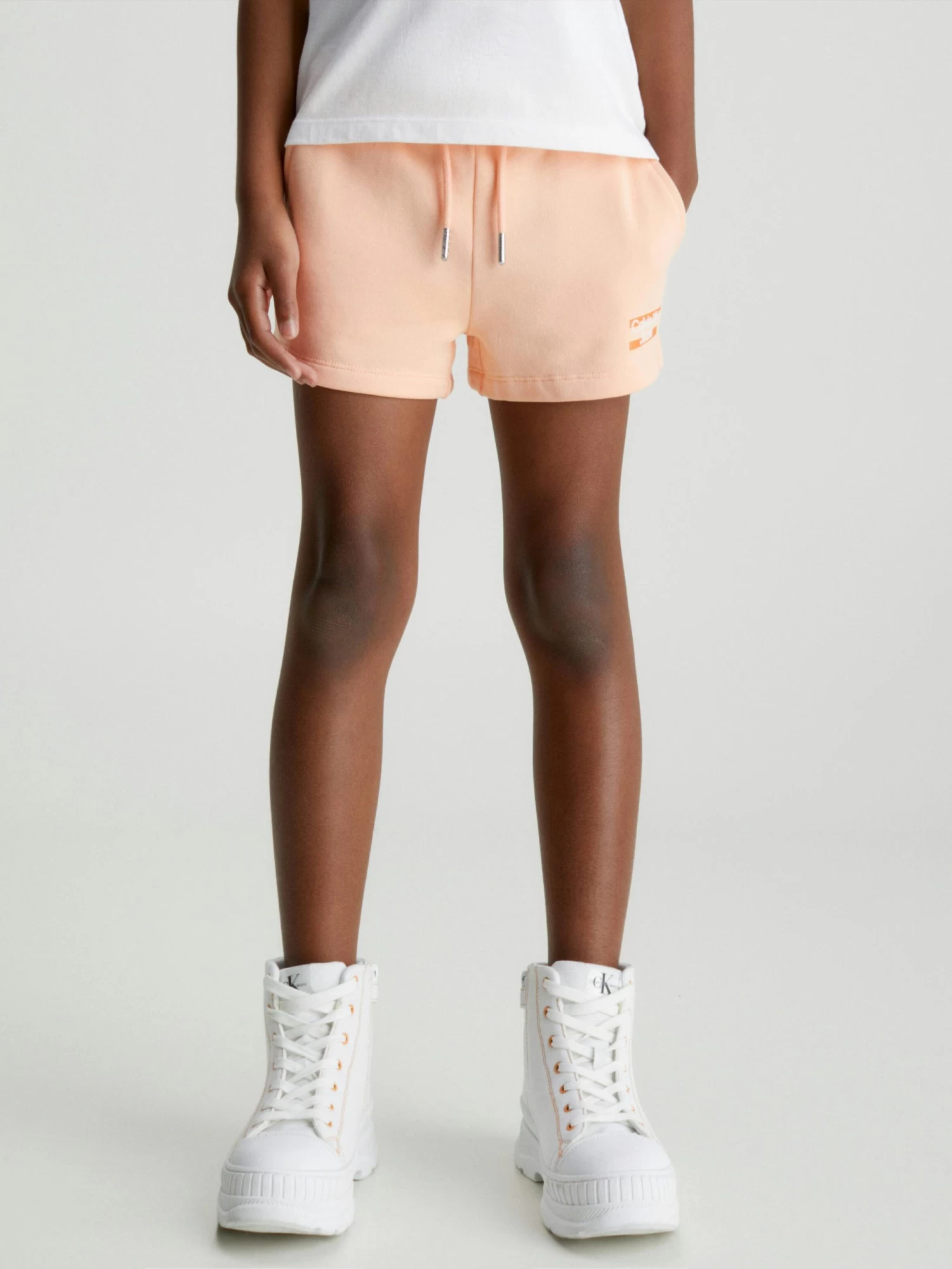 Calvin Klein Girls 3-7 Cotton Logo Shorts - Image 2
