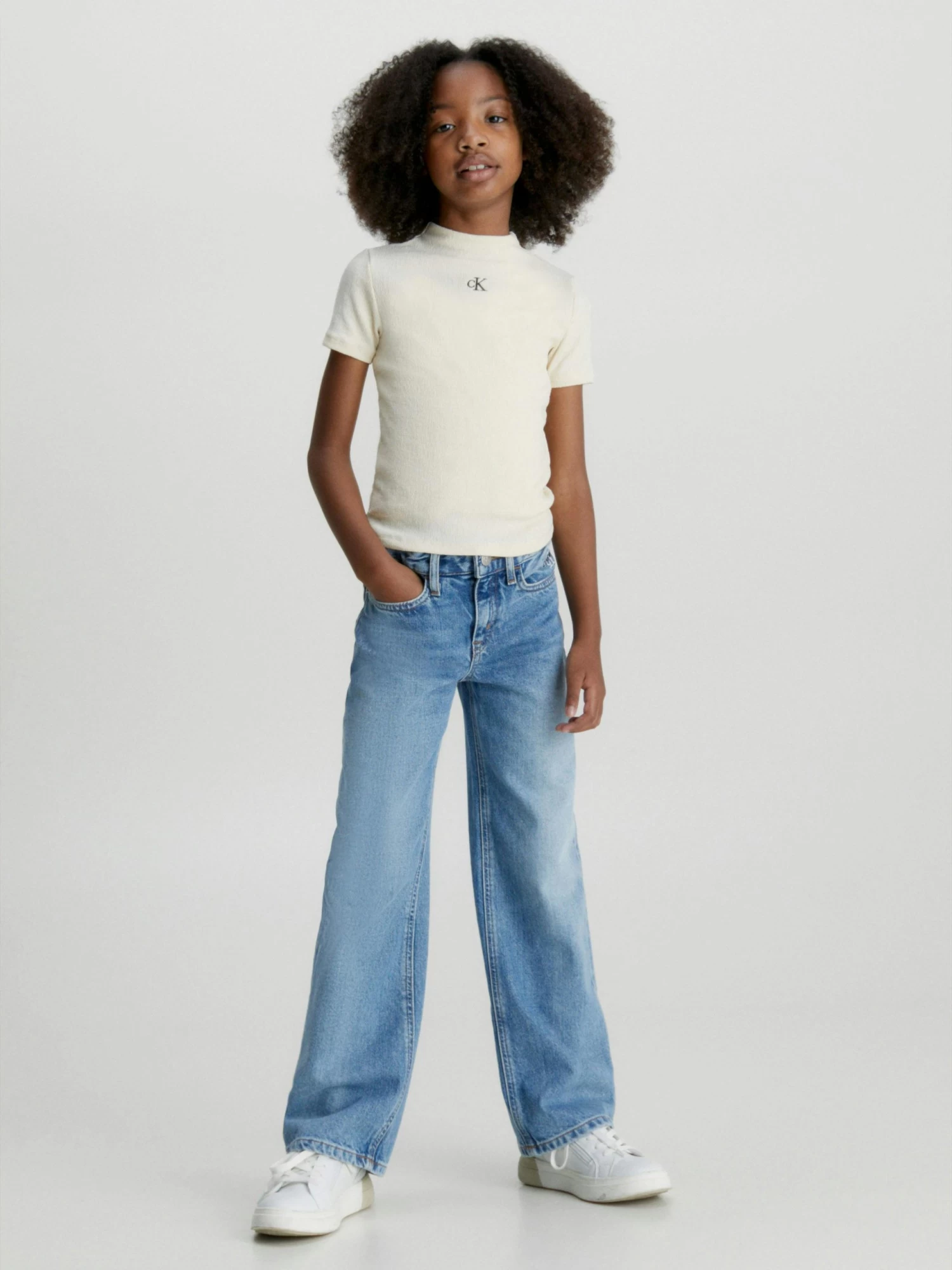 Calvin Klein Girls 4-7 Slim Crinkle Top - Image 5