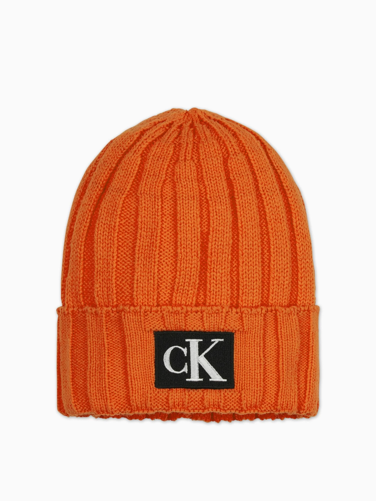 Calvin Klein Kids Unisex 8-16 Monogram Logo Ribbed Beanie