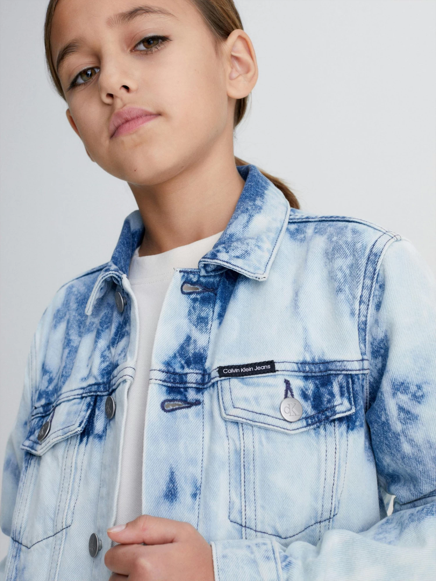 Calvin Klein Kids Unisex 3-7 Kids Denim Tie Dye Jacket - Image 5