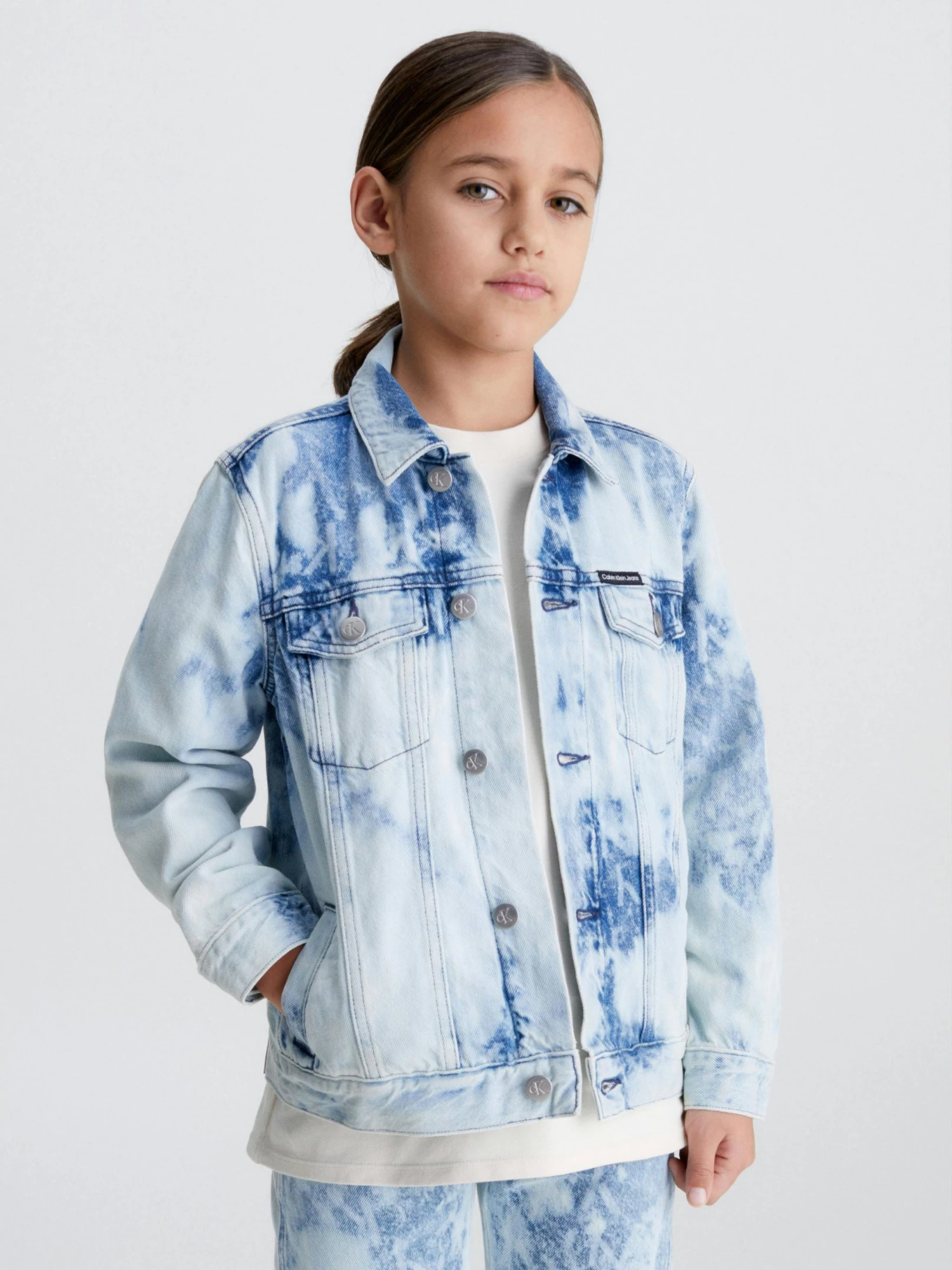 Calvin Klein Kids Unisex 3-7 Kids Denim Tie Dye Jacket - Image 6