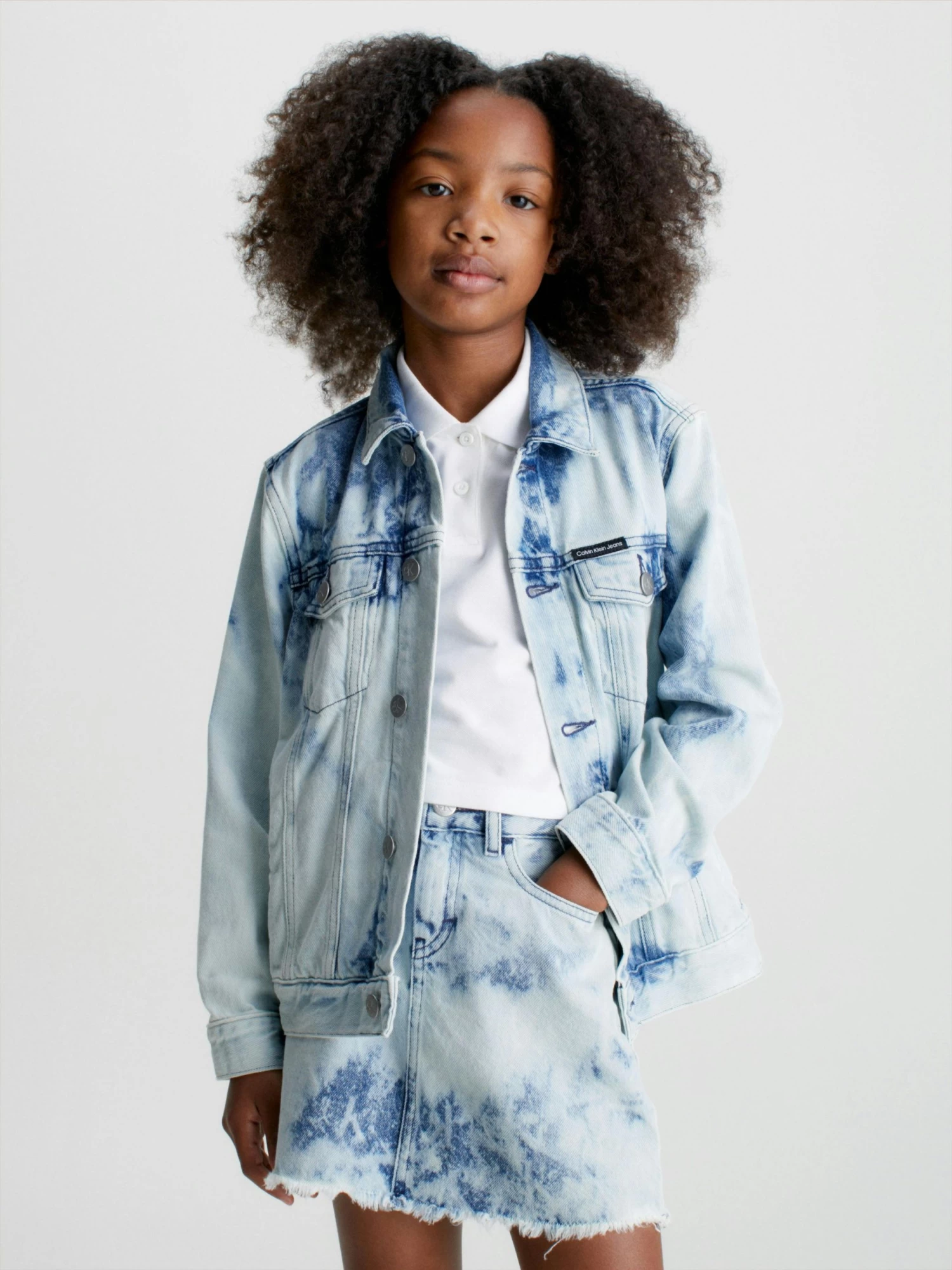 Calvin Klein Kids Unisex 3-7 Kids Denim Tie Dye Jacket