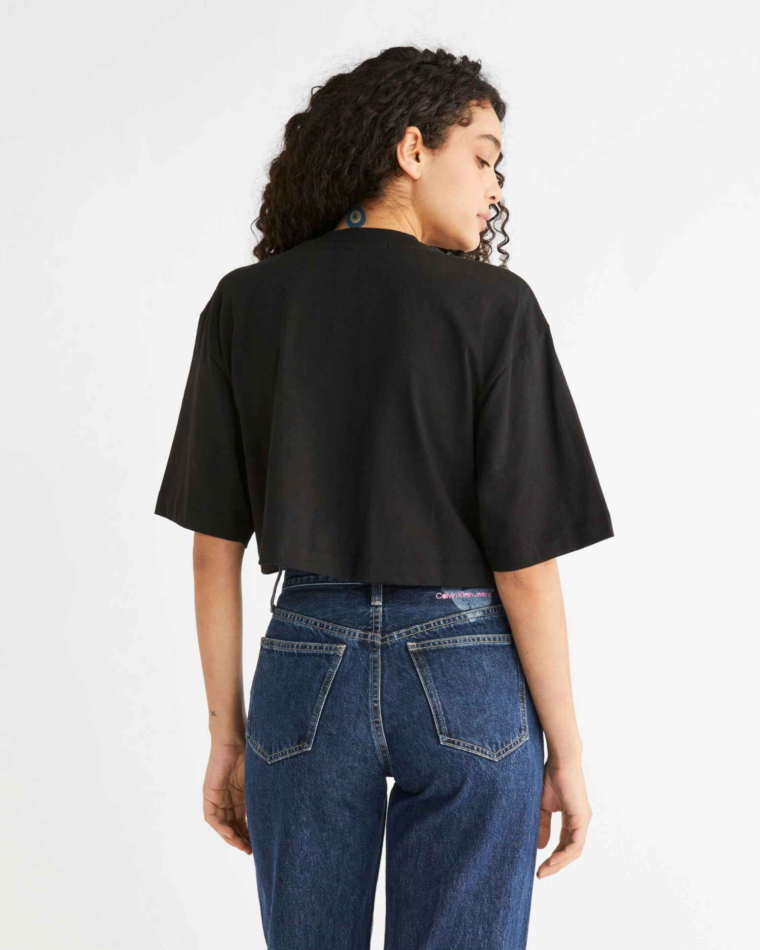 Calvin Klein Cropped Monogram T-Shirt - Image 2