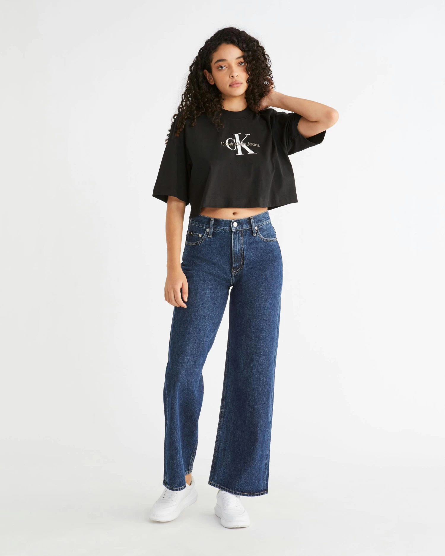 Calvin Klein Cropped Monogram T-Shirt - Image 4