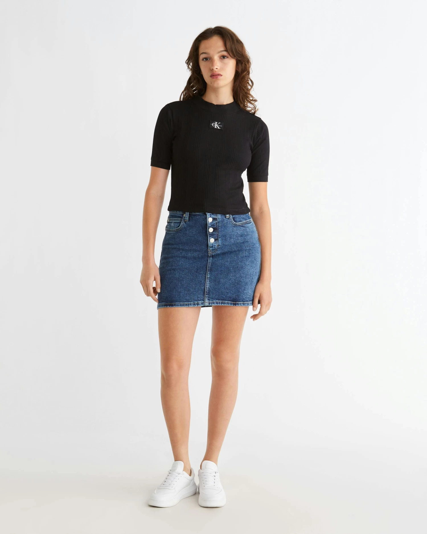 Calvin Klein Slim Ribbed Short Sleeve Top - Image 5