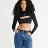 Calvin Klein Slim Cropped Cut Out Jumper