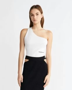 Calvin Klein Milano Jersey One-Shoulder Top