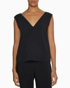 Calvin Klein Crepe V Neck Top