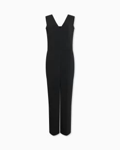 Calvin Klein Crepe V Neck Jumpsuit