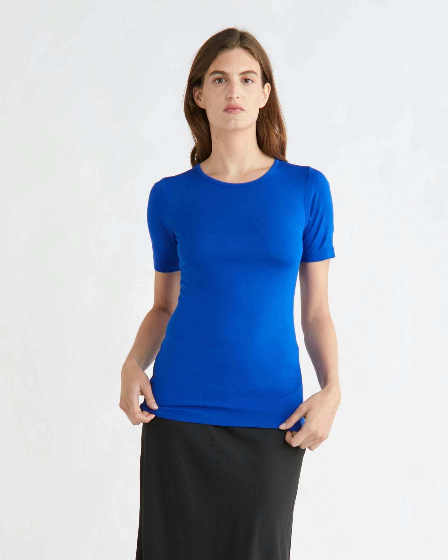 Calvin Klein Modal Silk Short Sleeve Top
