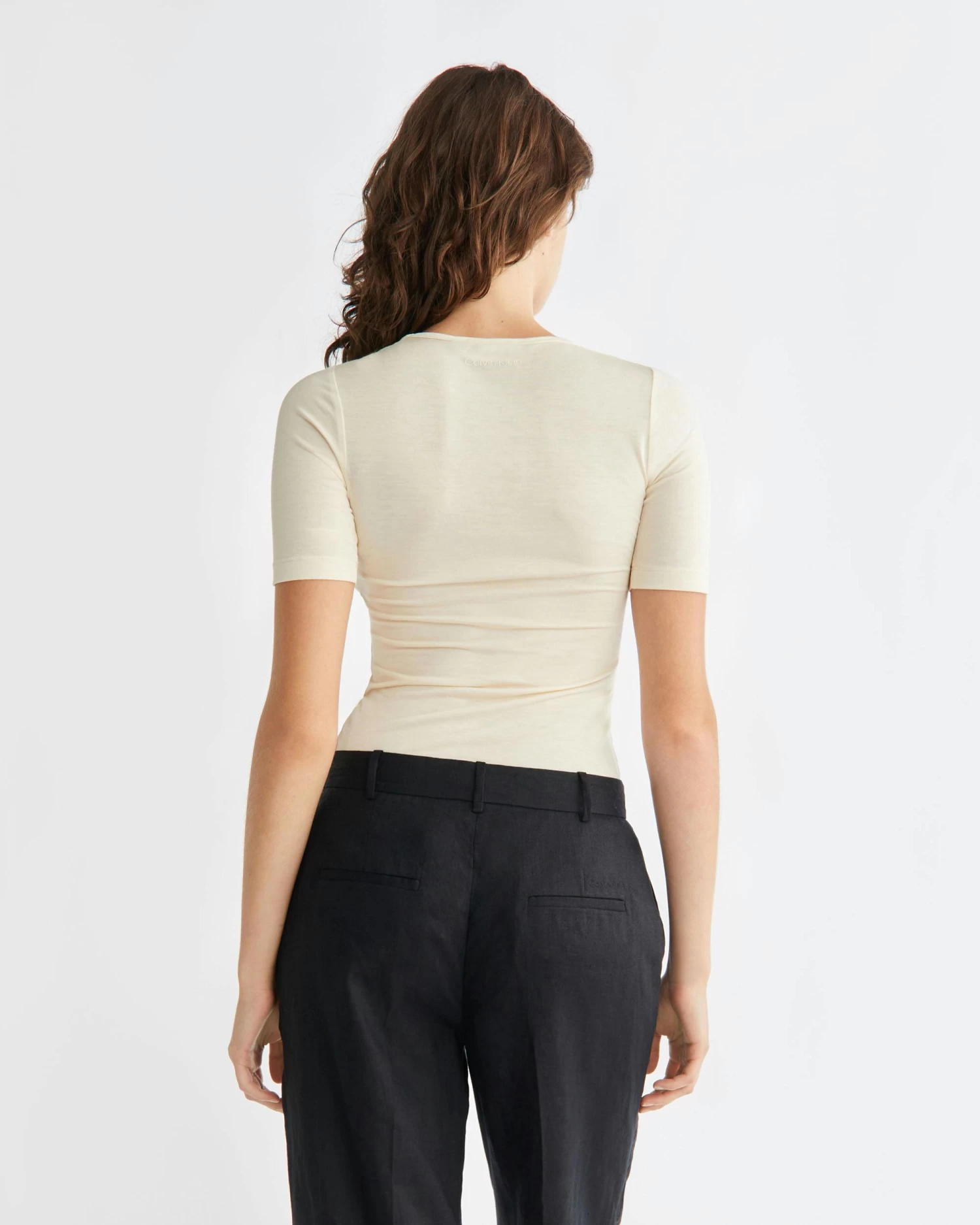 Calvin Klein Modal Silk Short Sleeve Top - Image 2