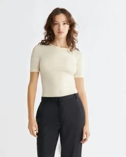 Calvin Klein Modal Silk Short Sleeve Top