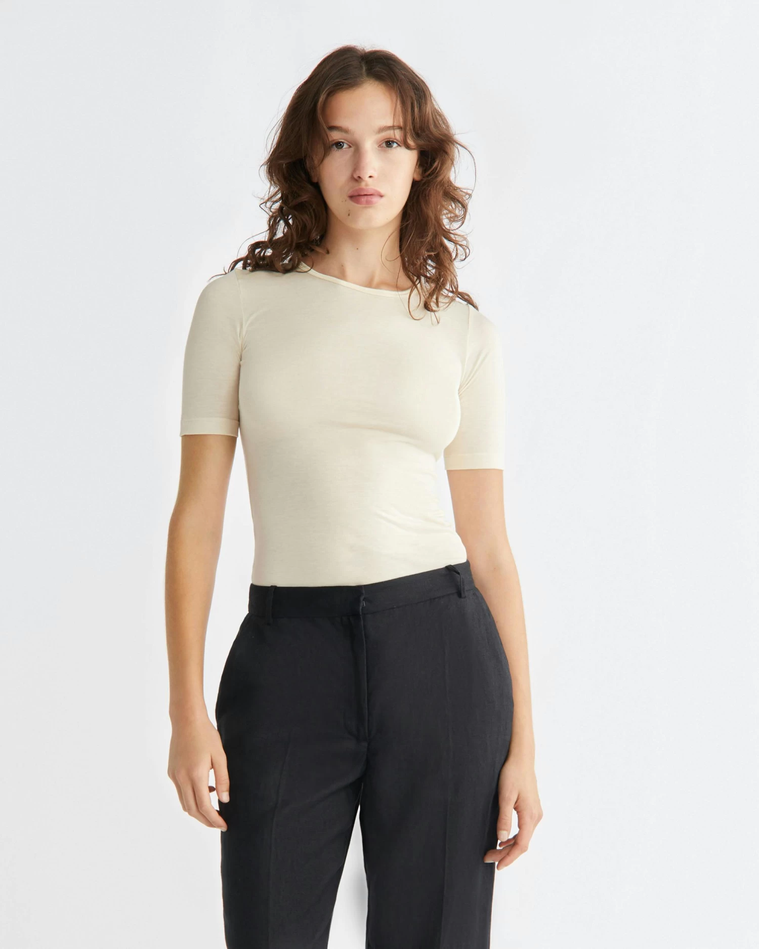 Calvin Klein Modal Silk Short Sleeve Top