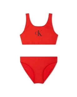 Calvin Klein Girls CK Monogram Bralette Bikini Set