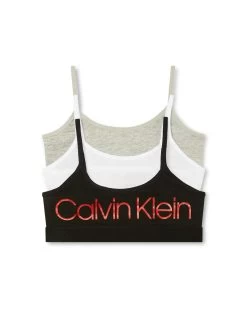 Calvin Klein Girls Monogram Logo 3 Pack Bralettes
