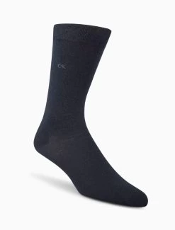 Calvin Klein Combed Cotton Flat Knit Crew Socks